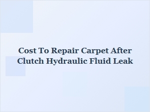 Carpet Repair Costs After a Hydraulic Fluid Leak