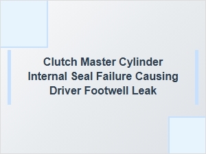 Diagnosing a Driver Footwell Fluid Leak
